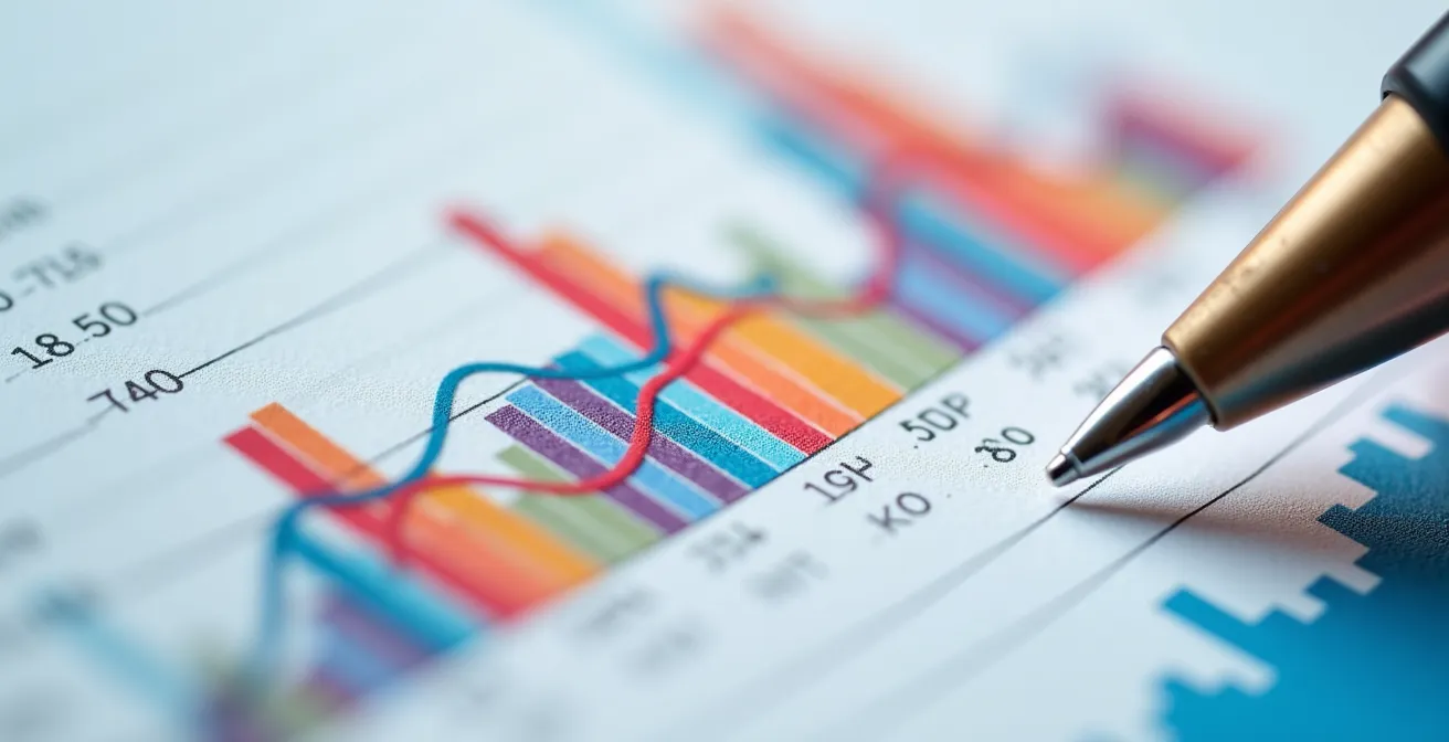 Vue macro de graphiques et analyses colorés pour le bilan hebdomadaire