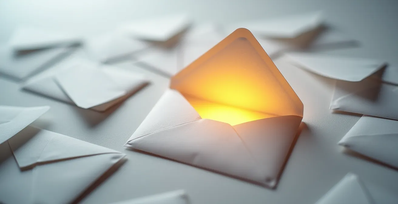 Représentation visuelle de l'impact d'un mail de candidature percutant sur le taux d'ouverture