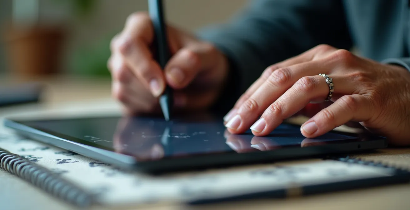 Professionnel mature en reconversion dans un environnement de formation moderne