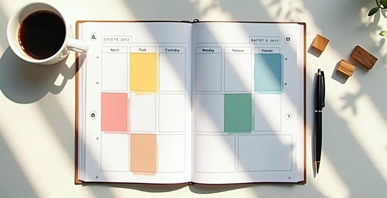 Planning hebdomadaire structuré avec objectifs et jalons pour la recherche d'emploi