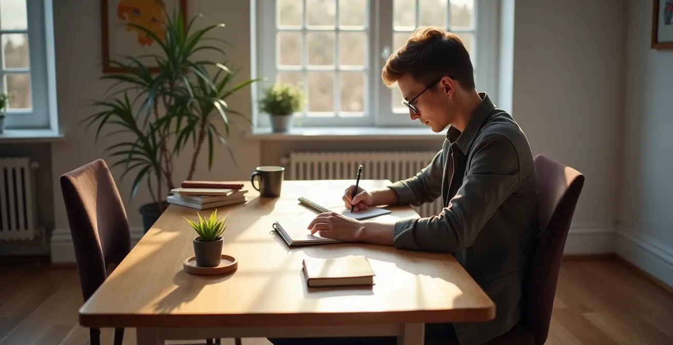 Stagiaire documentant ses apprentissages dans un journal de bord professionnel
