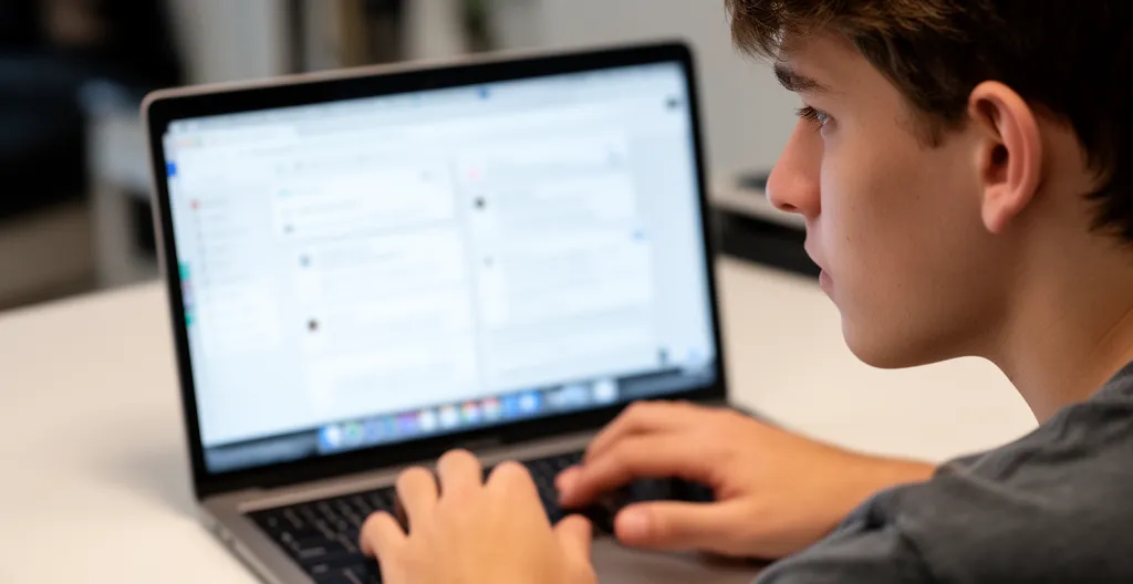 Professionnel pensif devant écran d'ordinateur